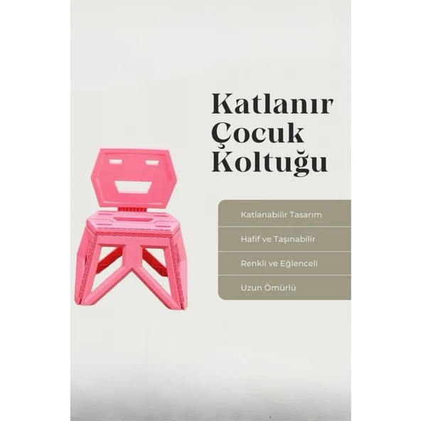 Piev Pratik Katlanır Oyun Kamp Etkinlik Çocuk Koltuğu Pembe - 2