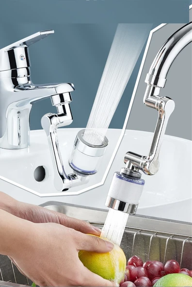 Filtreli Kireç Hapsedici Robotik Kol Musluk Başlığı - Mutfak Banyo Musluk Uzatma Aparatı Ucu ürün görseli