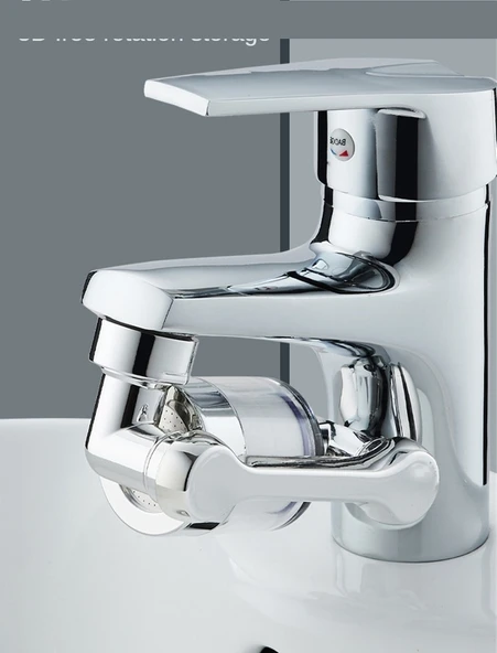 Filtreli Kireç Hapsedici Robotik Kol Musluk Başlığı - Mutfak Banyo Musluk Uzatma Aparatı Ucu - Resim 4