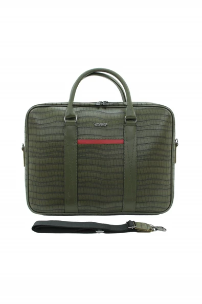 Cambridge Polo Club Haki Kroko Evrak Çantası 50084 - 2