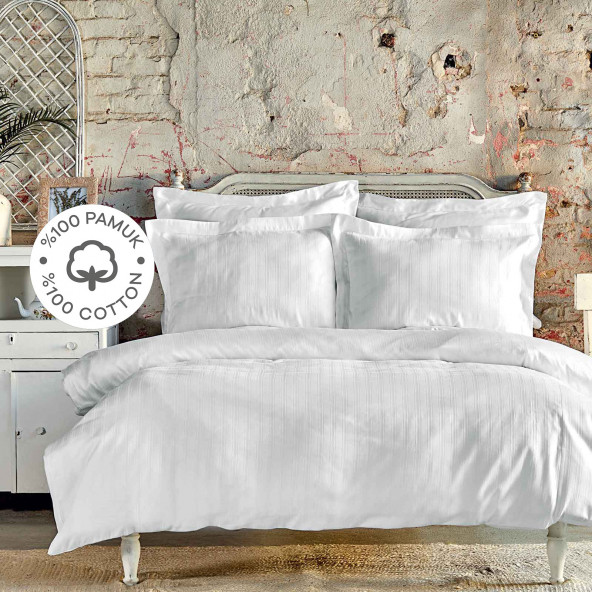 KARACA HOME CHARM BEYAZ SATEN NEVRESİM TAKIMI - 1