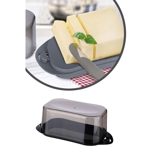 BUFFER® Kilitli Plastik Kapaklı Kahvaltılık Tereyağlık Peynirlik Erzak Saklama Kabı Ap-9428 - 3