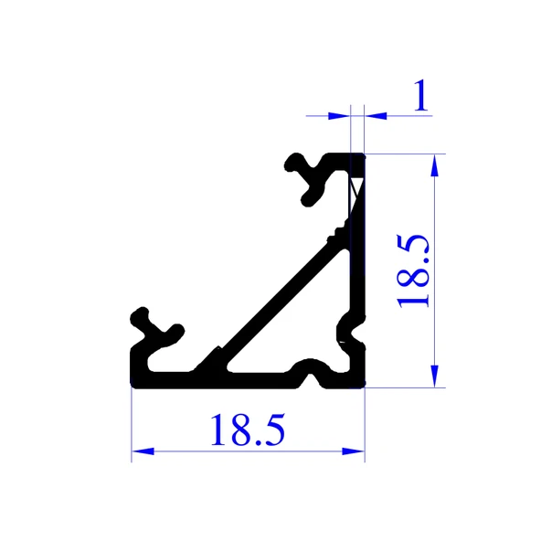 Köşe LED Profil Kanal Alüminyum Eloksallı 18x18mm Opak Şeffaf Pleksi Kapaklı Yan Kapak Alt Tutucu 1 Metre Şerit Aydınlatma 8987 - Resim 2