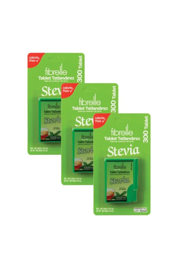 Fibrelle Stevia Tatlandırıcı 300 Tablet 3'Lü PAKET (SKT:01/2026)