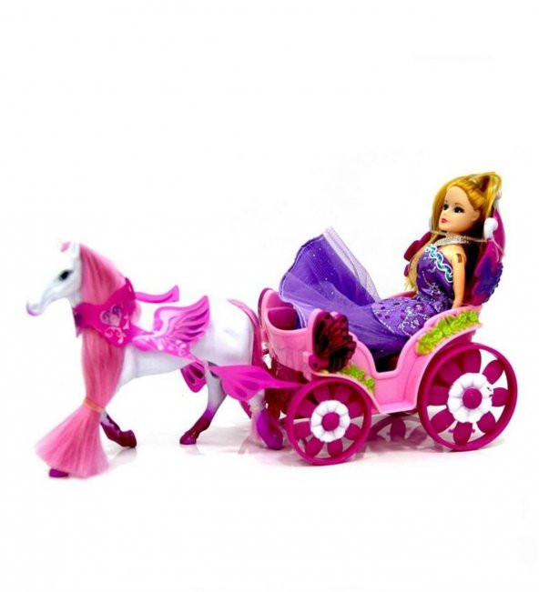 YM TOYS Modern Bebekli At Arabası-Oyuncak At Arabası Ve Bebek - 2