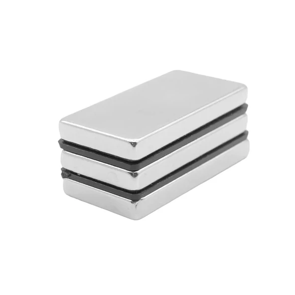 10 adet 40x20x5mm Neodyum Magnet Güçlü N35 Mıknatıs Köşeli Nikel Kaplama - 6