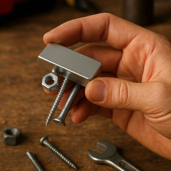 10 adet 40x20x5mm Neodyum Magnet Güçlü N35 Mıknatıs Köşeli Nikel Kaplama - 3