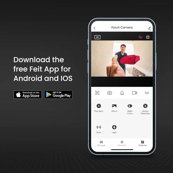 Feit Electric Akıllı Kapı Zili Wi-Fi Kamera - 6