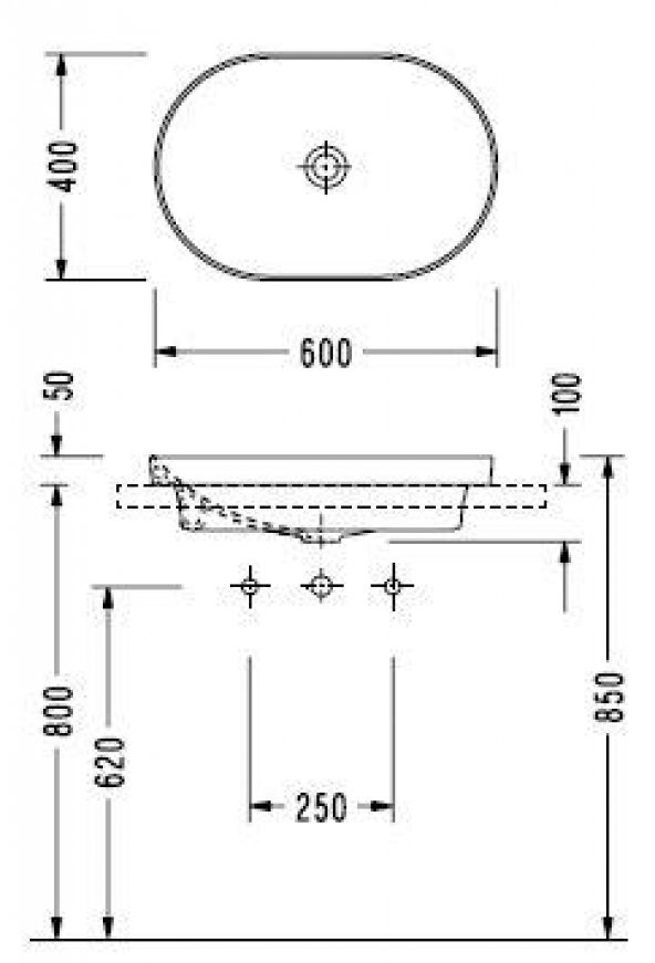 Serel Sapphire Tezgah Üstü Gömme Lavabo 40x60 SP33DXS110H - 2