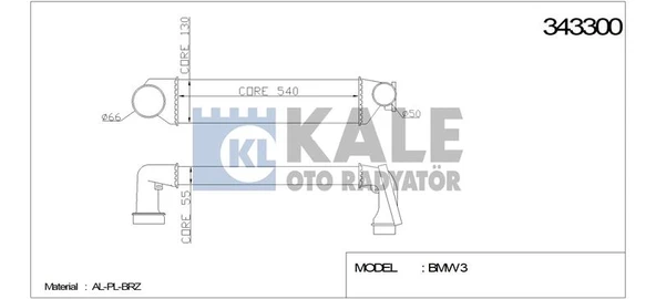 Bmw Turbo Radyatoru Bmw E46 M47 M57 - Kale 343300 ürün görseli