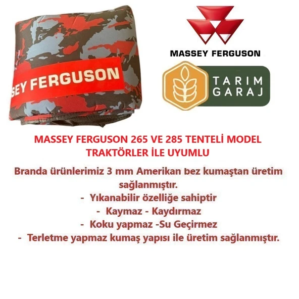 Massey Ferguson 265-285 Serileri Tenteli Traktör Branda Kılıfı - Resim 3