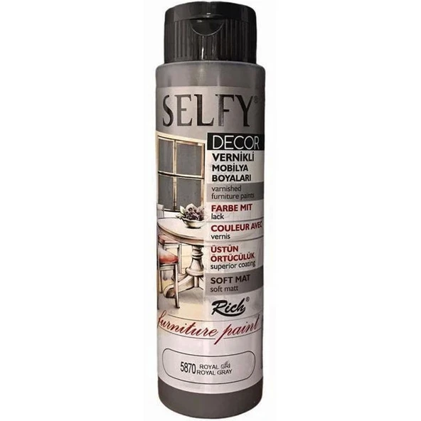 Supertrend Selfy Decor Vernikli Boya 500 cc 5870 ROYAL GRİ ürün görseli 1