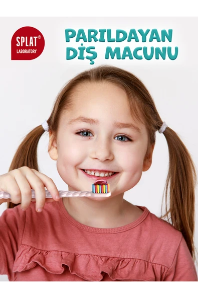 Splat Juicy Lab +3 Yaş Karpuzlu Çocuk Diş Macunu Renkli Simli Çürük Önleyici Doğal Macun - Resim 7