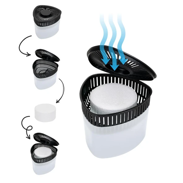 Beyaz, Naturel Kokusuz Üçgen Nem Alıcı Aparat - Koku ve Rutubet Giderici 500Gr ürün görseli