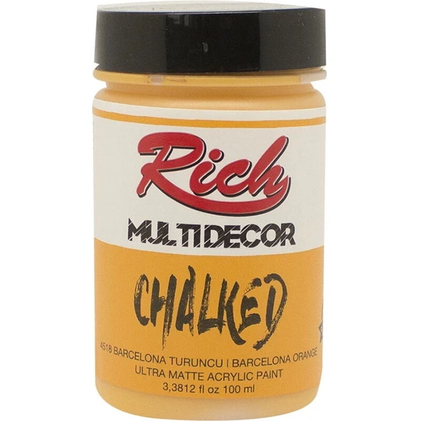 Supertrend Multi Decor Chalked Akrilik Boya 100 cc. 4518 BARCELONA TURUNCU ürün görseli 1