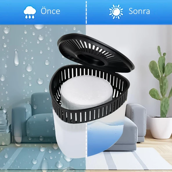 Beyaz, Naturel Kokusuz Üçgen Nem Alıcı Aparat - Koku ve Rutubet Giderici 500Gr - Resim 8