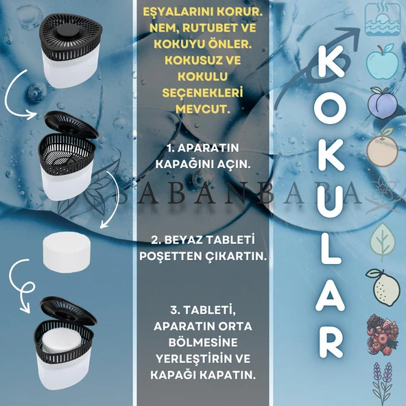 Beyaz, Naturel Kokusuz Üçgen Nem Alıcı Aparat - Koku ve Rutubet Giderici 500Gr - Resim 3