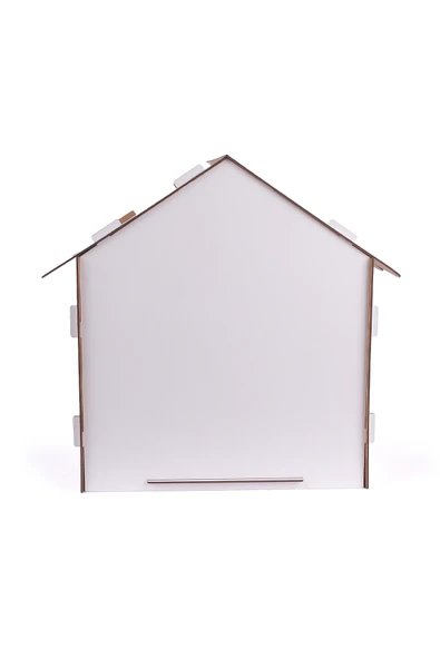 Ahşap Özel İsim Baskılı Dekoratif Köpek Evi-Kulübesi, Küçük Irk Köpekler İçin Kulübe, Köpek Kulübesi Beyaz-Kahverengi - 5