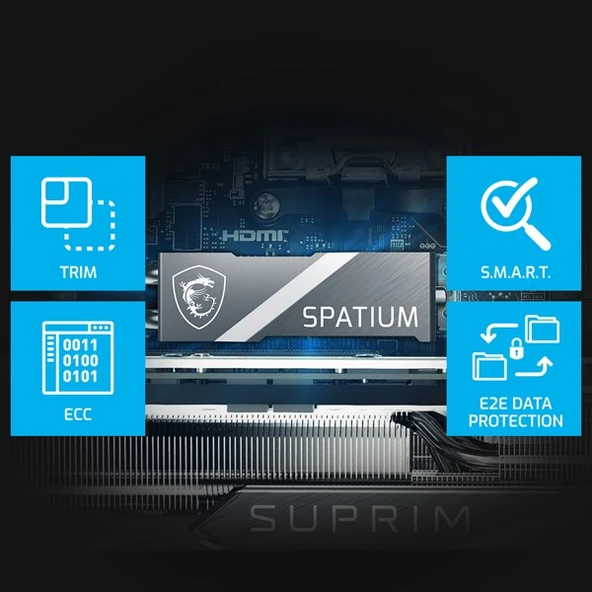 MSI SSD SPATIUM M580 PCIE 5.0 NVME M.2 2TB FROZR - Resim 2