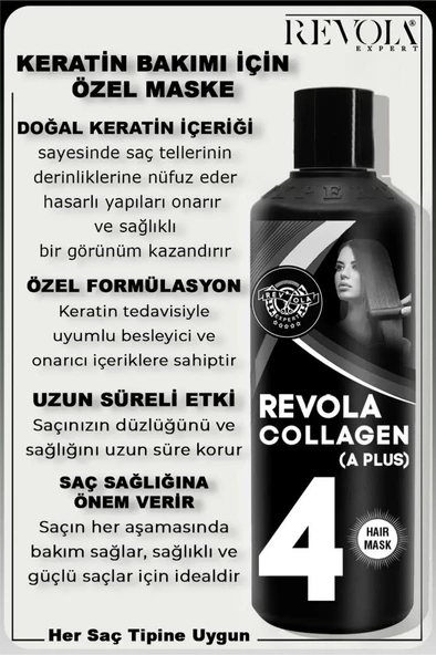Revola Expert A Plus Yıpranmış Saçlar ve Keratin Bakımı İçin Özel Maske 500 Ml - 2