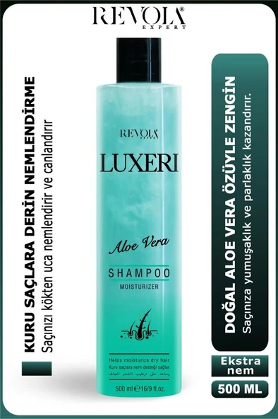 Revola Luxeri Şampuan Kuru Saçlar İçin Nem Desteği 500 Ml Aloe Vera