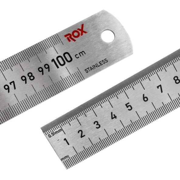 Rox 0201 Çift Taraflı Çelik Cetvel 1000 mm ürün görseli