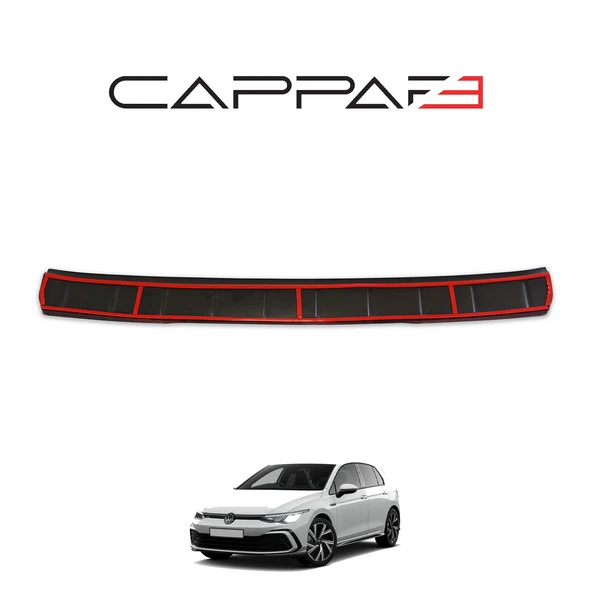 Volkswagen Golf 8 2021- Yılı ve Sonrası Uyumlu Arka Tampon Eşiği Parlak - Resim 6