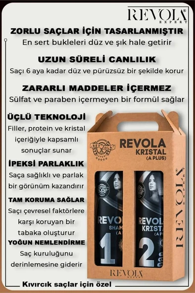 Revola Expert Kristal A Plus Saç Düzleştirici 2'li Set 2x500 Ml - 2