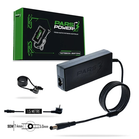 PARS POWER PRS-015 90W 19.5V 4.62A- 7.4*5.0MM Siyah ADAPTÖR ürün görseli 1