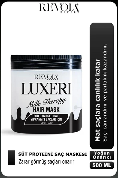 Revola Luxeri Yıpranmış Saçlar İçin Tuzsuz Saç Maskesi 500 Ml Milk Therapy