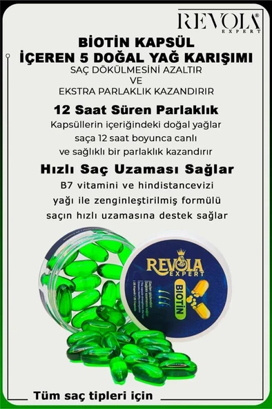 Revola Expert Biotin B7 Saç Güçlendirici Uzamaya Yardımcı Kapsül 25'li - 2
