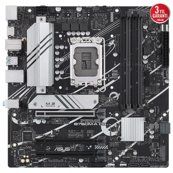 ASUS PRIME B760M-A D4-CSM DDR4 HDMI-DP PCIE 4.0 1700p mATX KURUMSAL ANAKART - Resim 2