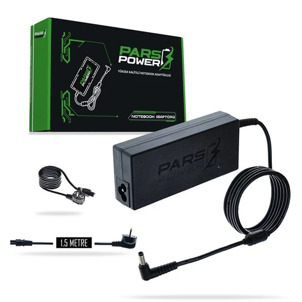 PARS POWER STANDART UÇ PRS-001 90W 19V 4.74A- 5.5*2.5MM Siyah ADAPTÖR ürün görseli 1