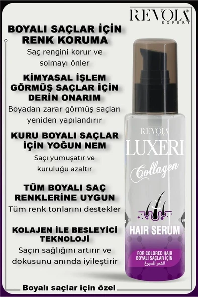 Luxeri Boyalı Saçlar İçin Saç Bakım Serumu 75 Ml Kolajen - 2