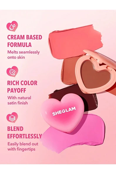 SHEGLAM Playing Cupid Cream Blush-Delight 3.6g - Resim 6