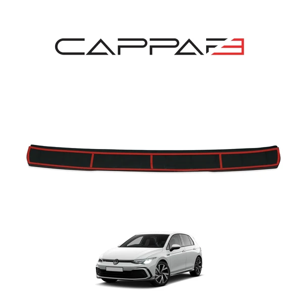 Volkswagen Golf 8 2021- Yılı ve Sonrası Uyumlu Arka Tampon Eşiği Mat - 6