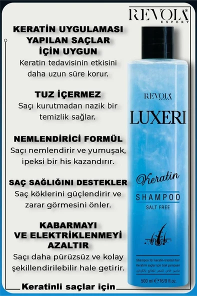 Revola Luxeri Tuzsuz Şampuan Keratinli Saçlara Özel 500 Ml Keratin - 2