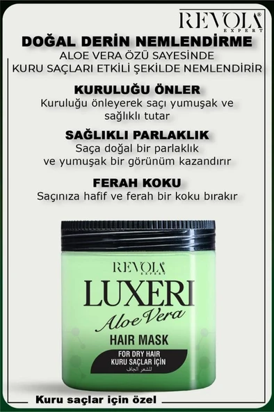 Revola Luxeri Kuru Saçlar İçin Tuzsuz Saç Maskesi 500 Ml Aloe Vera - 2