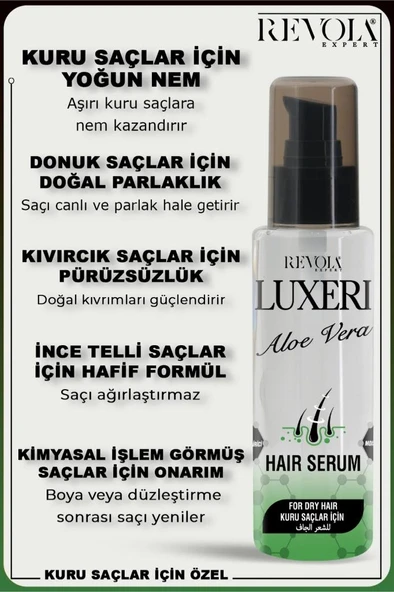Luxeri Kuru Saçlar İçin Saç Bakım Serumu 75 Ml Aloe Vera - 2