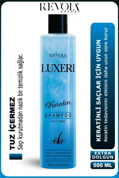 Revola Luxeri Tuzsuz Şampuan Keratinli Saçlara Özel 500 Ml Keratin