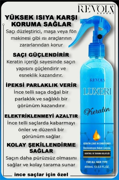 Revola Expert Luxeri Kontrol ve Tarama Kolaylığı Fön Suyu 400 Ml Keratin - 2