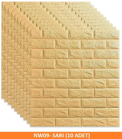 Renkli Duvarlar Kendinden Yapışkanlı 70x77Cm 10 Adet Taş Duvar Kağıdı Paneli - 6