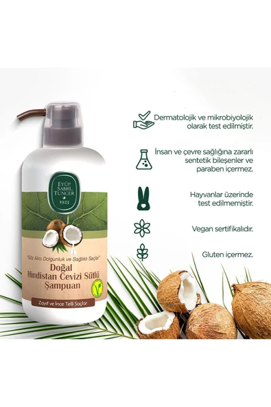 Şampuan 600 ml Doğal H.cevizli - Resim 5