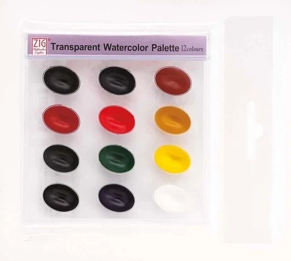 Supertrend Transparent Watercolor Palette 12 Renk Tablet Sulu Boya Seti ürün görseli