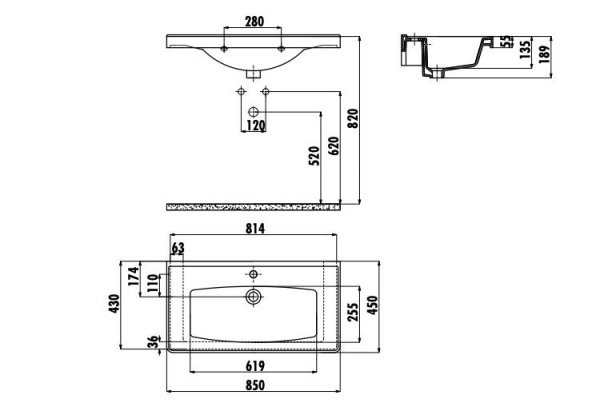 Creavit Sera 45x85 cm Etajerli Mobilya Dolap Uyumlu Lavabo TF185 - 2