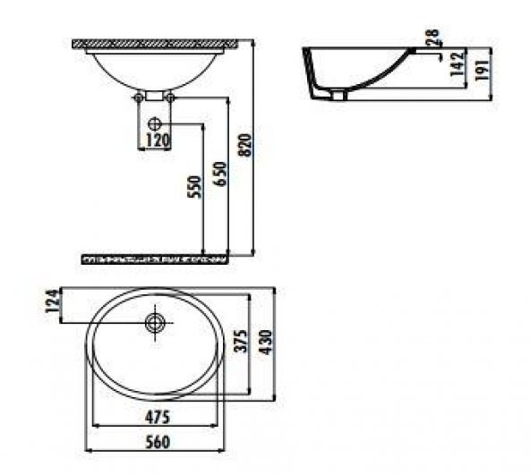 Creavit 37x47 Tezgah Altı Lavabo TP214 - 2