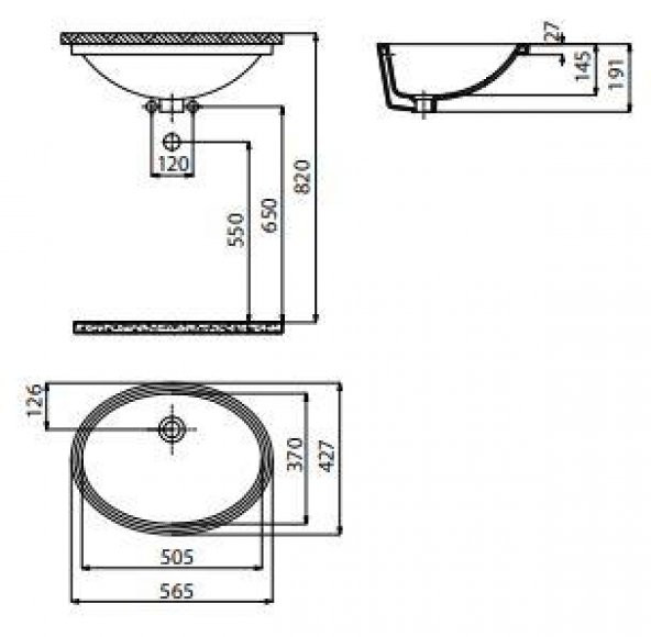 Creavit 36X50 cm Tezgah Altı Lavabo TP216 - 2