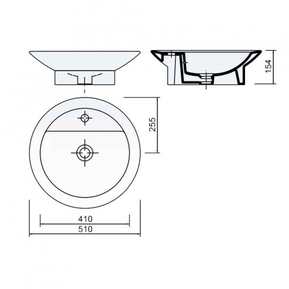 Creavit 51 cm Tezgah Üstü Çanak Lavabo TP244 - 2