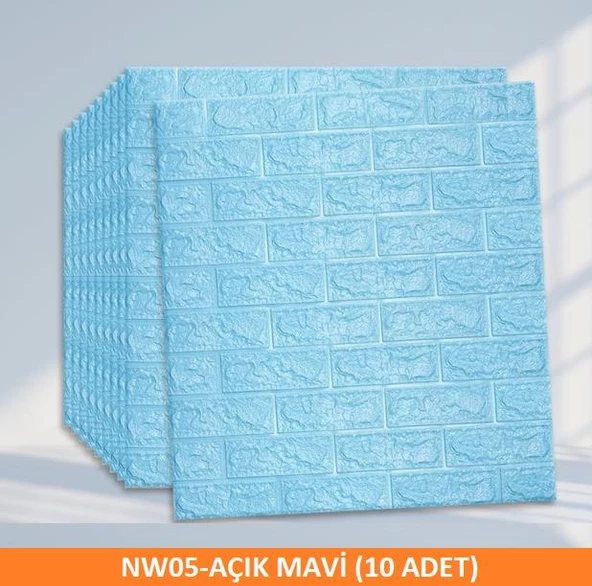 Renkli Duvarlar Kendinden Yapışkanlı 70x77Cm 10 Adet Taş Duvar Kağıdı Paneli - 5