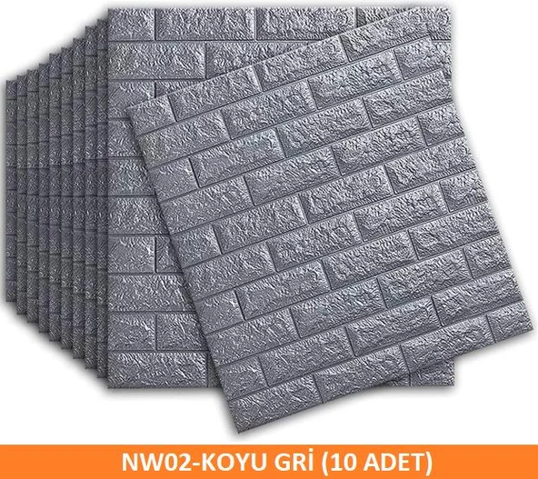 Renkli Duvarlar Kendinden Yapışkanlı 70x77Cm 10 Adet Taş Duvar Kağıdı Paneli - 3